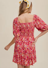 Load image into Gallery viewer, Hot Pink Floral Summer Dress