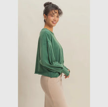 Load image into Gallery viewer, Jade Mineral Washed Oversized Long Sleeve Tee
