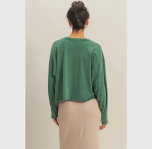 Load image into Gallery viewer, Jade Mineral Washed Oversized Long Sleeve Tee
