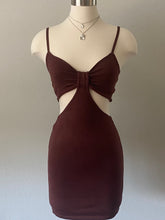 Load image into Gallery viewer, Chocolate Sweater Cut-Out Dress