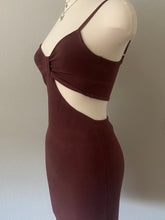 Load image into Gallery viewer, Chocolate Sweater Cut-Out Dress