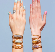 Load image into Gallery viewer, Grey Quartz Crystal Cuff Bracelet