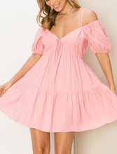 Load image into Gallery viewer, Cleo Light Pink Off Shoulder Dress