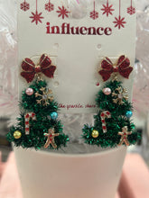 Load image into Gallery viewer, Tinsel Christmas Tree Earrings
