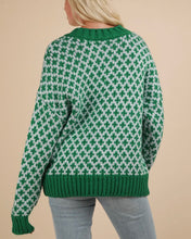 Load image into Gallery viewer, Green Clover Oversized Knitted Sweater
