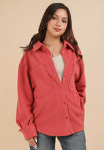 Load image into Gallery viewer, Oversized Rose Cozy Shacket
