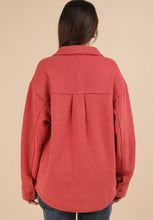 Load image into Gallery viewer, Oversized Rose Cozy Shacket
