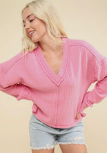 Load image into Gallery viewer, Baby Pink Soft V-Neck Knit
