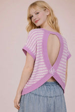 Load image into Gallery viewer, Orchid Diamond Back Striped Top
