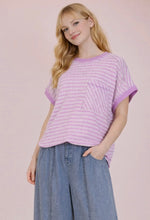 Load image into Gallery viewer, Orchid Diamond Back Striped Top
