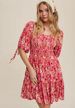 Load image into Gallery viewer, Hot Pink Floral Summer Dress
