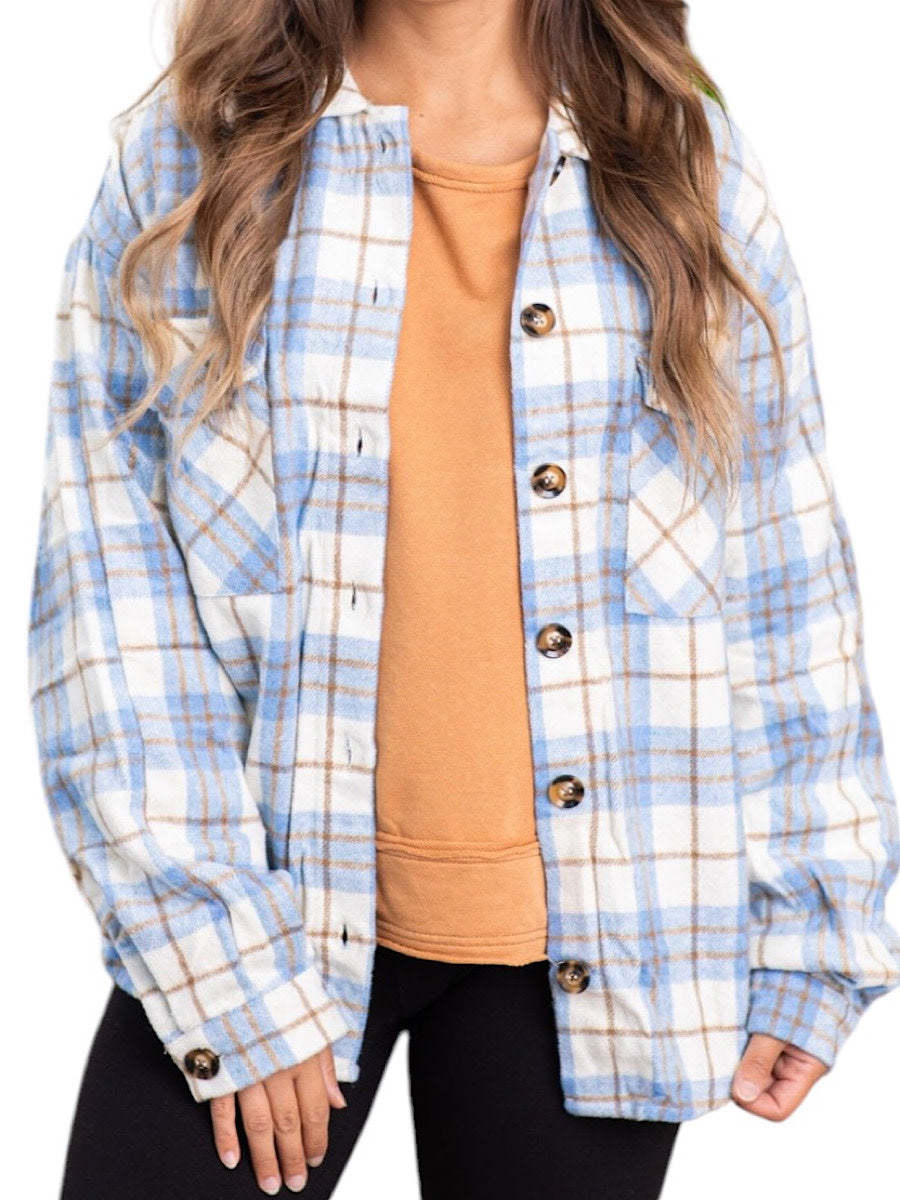 Blue Plaid Shacket