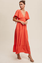 Load image into Gallery viewer, Tulum Ruffle Sleeve Maxi Dress
