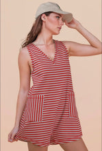 Load image into Gallery viewer, Red &amp; White Casual Comfy Knit Romper
