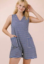Load image into Gallery viewer, Navy Casual Comfy Knit Romper
