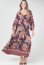 Load image into Gallery viewer, Plum Floral Maxi Dress
