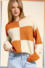 Load image into Gallery viewer, Carrot Checkered Cropped Pullover
