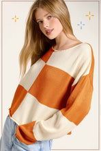 Load image into Gallery viewer, Carrot Checkered Cropped Pullover

