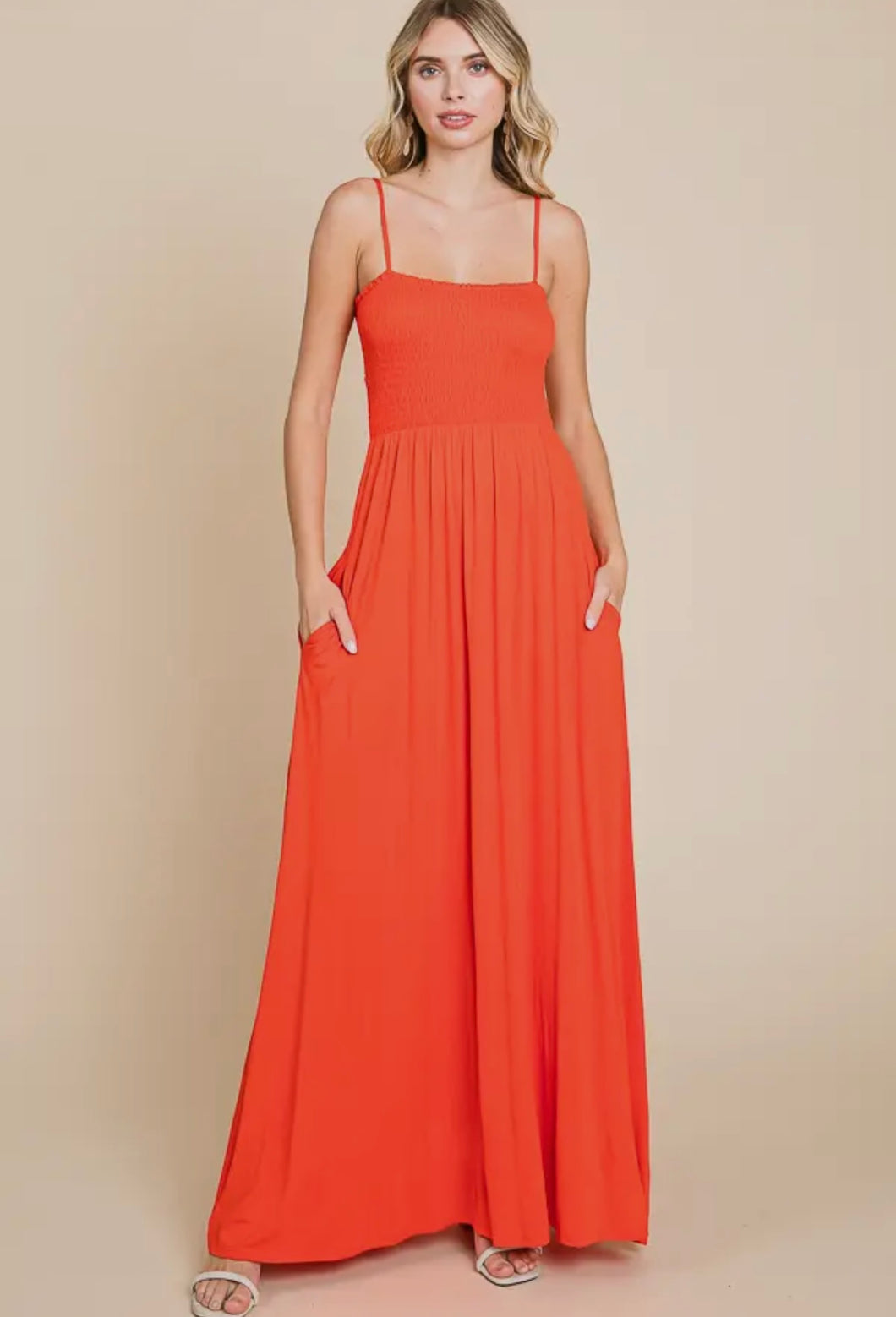 Burnt Orange Soft Maxi Dress