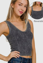 Load image into Gallery viewer, Ribbed Reversible Cropped Tanks
