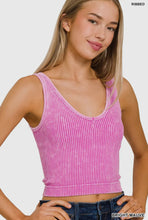 Load image into Gallery viewer, Ribbed Reversible Cropped Tanks
