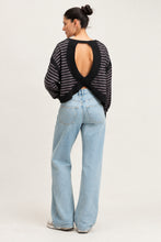 Load image into Gallery viewer, Charcoal Diamond Back Striped Top
