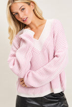 Load image into Gallery viewer, Baby Pink V-Neck Sweater
