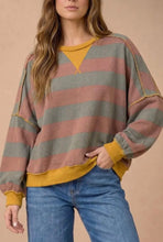 Load image into Gallery viewer, Cider Color Block Hacci Pullover
