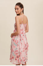 Load image into Gallery viewer, Josephine Pink Floral Chiffon Dress
