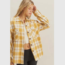 Load image into Gallery viewer, Megan Yellow Plaid Oversized Shacket
