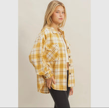 Load image into Gallery viewer, Megan Yellow Plaid Oversized Shacket
