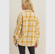 Load image into Gallery viewer, Megan Yellow Plaid Oversized Shacket
