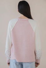 Load image into Gallery viewer, Rosie/Sky Floral Sleeve Textured Knit Top
