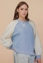 Load image into Gallery viewer, Rosie/Sky Floral Sleeve Textured Knit Top
