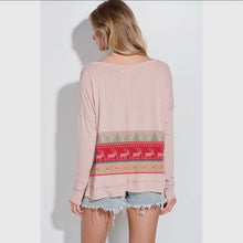 Load image into Gallery viewer, Blush Christmas Reindeer Top

