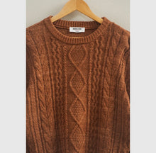 Load image into Gallery viewer, Soft Brown Cable Knit Sweater
