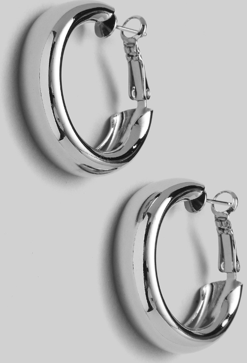 Silver Hollow Hoops